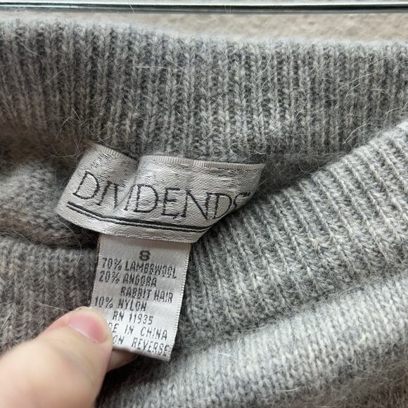 Vintage 90s Dividends Wool Angora Maxi Skirt Sweater Style Fuzzy Quiet Luxury S - Picture 2 of 4